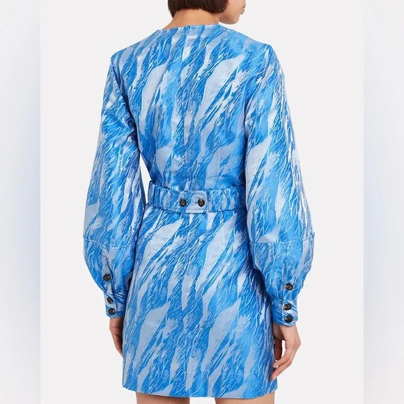 Ganni Jacquard Azure Balloon Dress - Picture 5 of 11